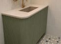 BA-012 Fluted Green Powder Room Vanity