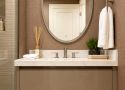 BA-024 Taupe Floating Vanity Oval Mirror
