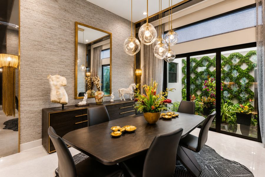 DR-007 Elegant modern dining room with a view