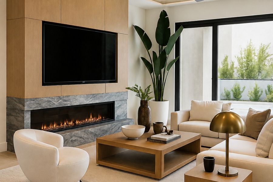 LR-001 Fireplace Feature Wall