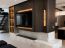 LR-009 Dark Wood Fireplace Media Wall