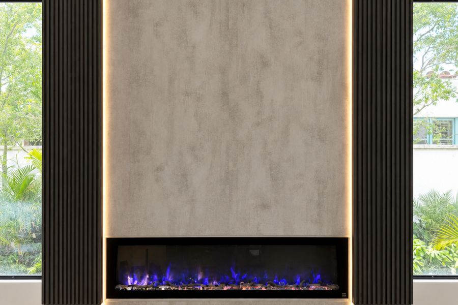 LR-015 Marble Fireplace Feature Wall