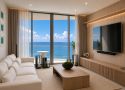 LR-016 Oceanfront Wood Slat Media Wall