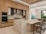 Light Oak Kitchen Marble Waterfall Island – Sunshine Alliance