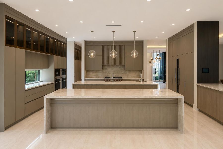 Taupe Wood Kitchen Island – Sunshine Alliance