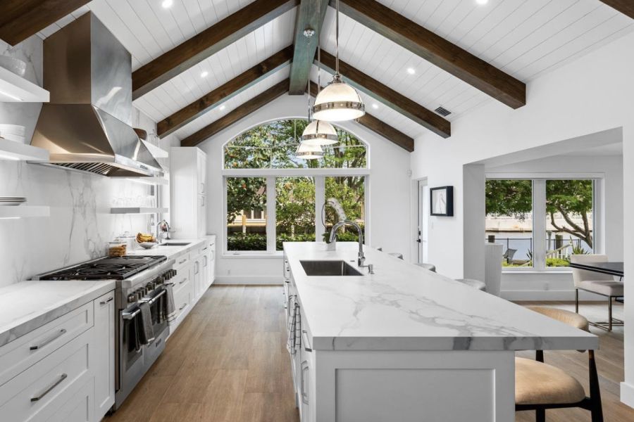 Vaulted Ceiling White Kitchen – Sunshine Alliance