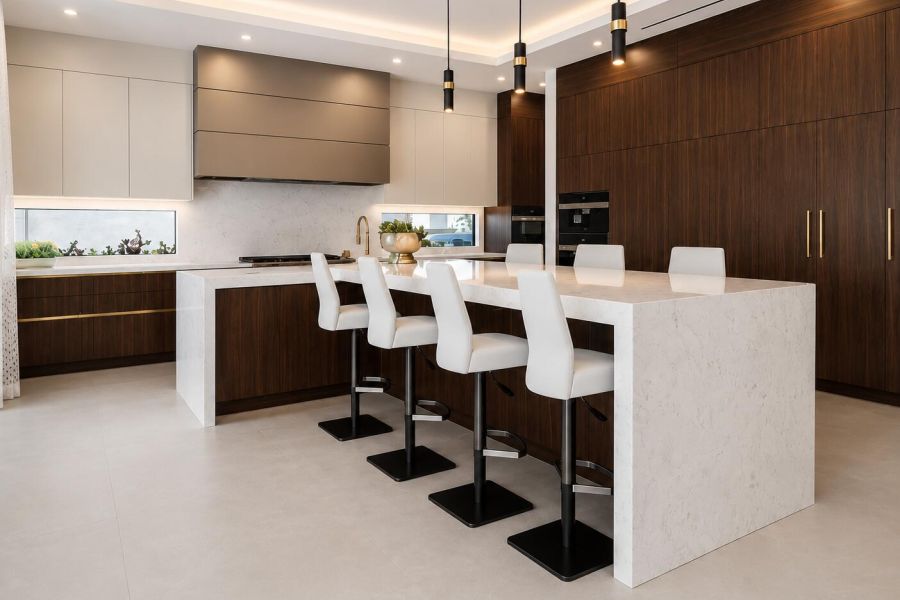 Walnut White Kitchen Island – Sunshine Alliance
