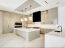 White Modern Kitchen Waterfall Island – Sunshine Alliance