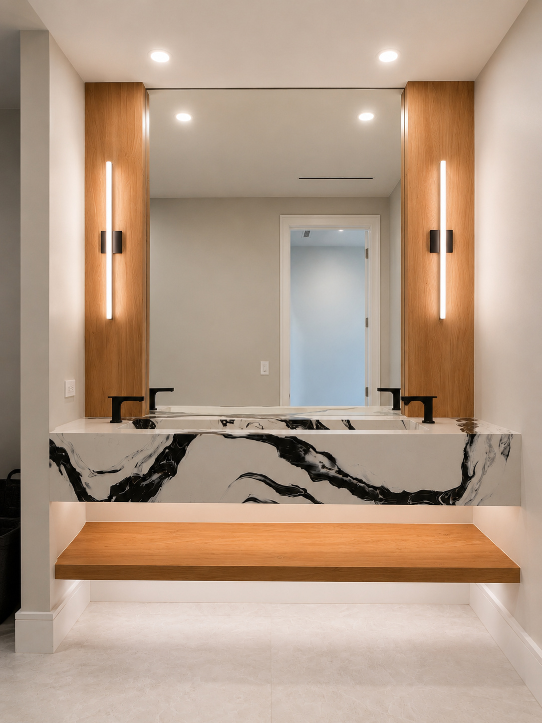 BA-023 Statement Marble Floating Vanity