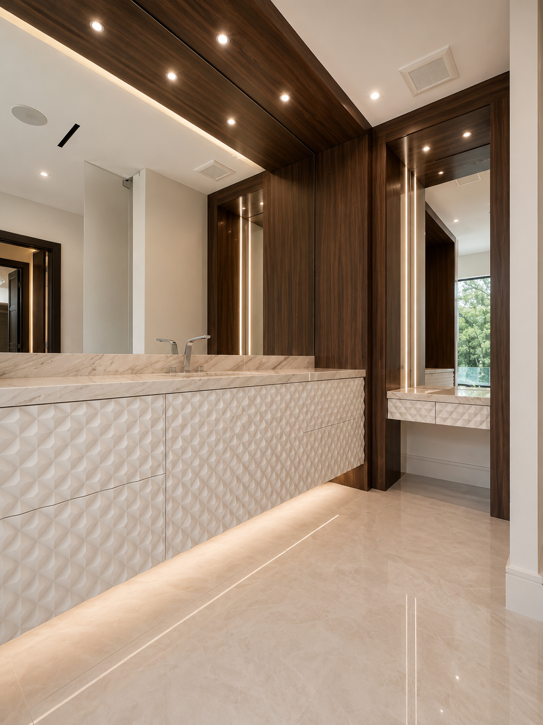 BA-025 Textured Tile Master Bath Vanity