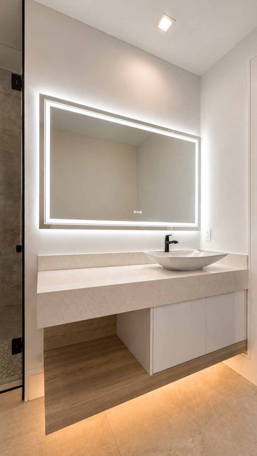 BA-028 Sleek minimalist bathroom with floating vanity