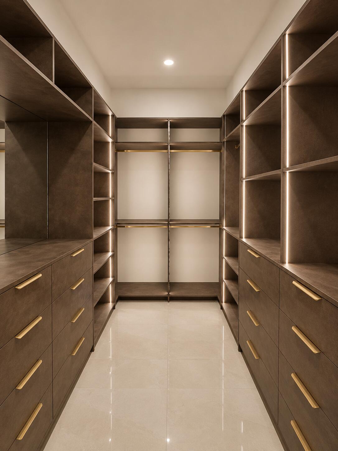 Luxury Walk-In Closet with Island | Custom Millwork by Sunshine Alliance, Boca Raton FL