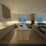 Completed custom white oak kitchen with a large island at the Hamptons project | Sunshine Alliance, Hamptons NY