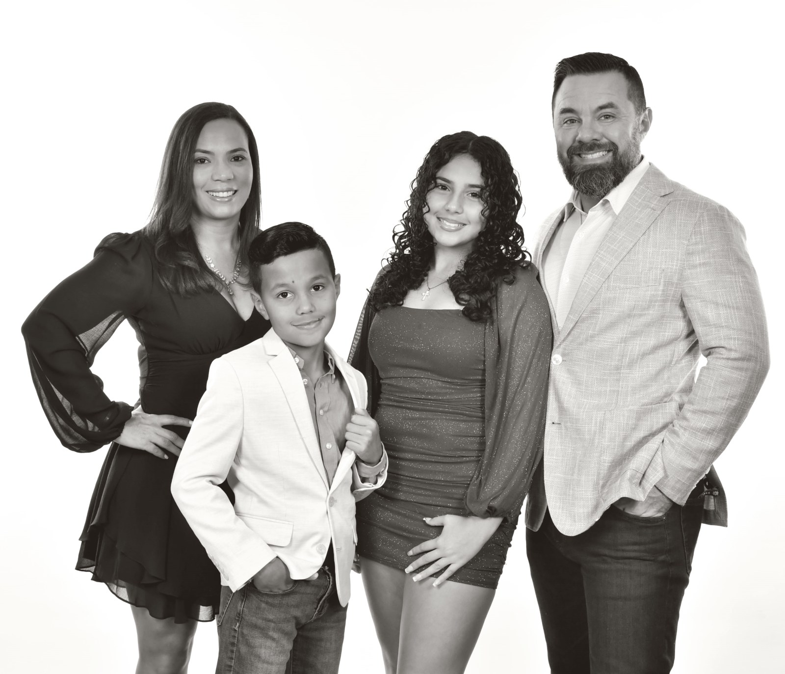 Bruno and Natalia Romano with their two children, founders of Sunshine Alliance Cabinets & Millwork, Boca Raton FL