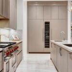 Flush-build integrated kitchen appliances reading as one continuous run of cabinetry, Sunshine Alliance custom cabinets Deerfield Beach Florida.