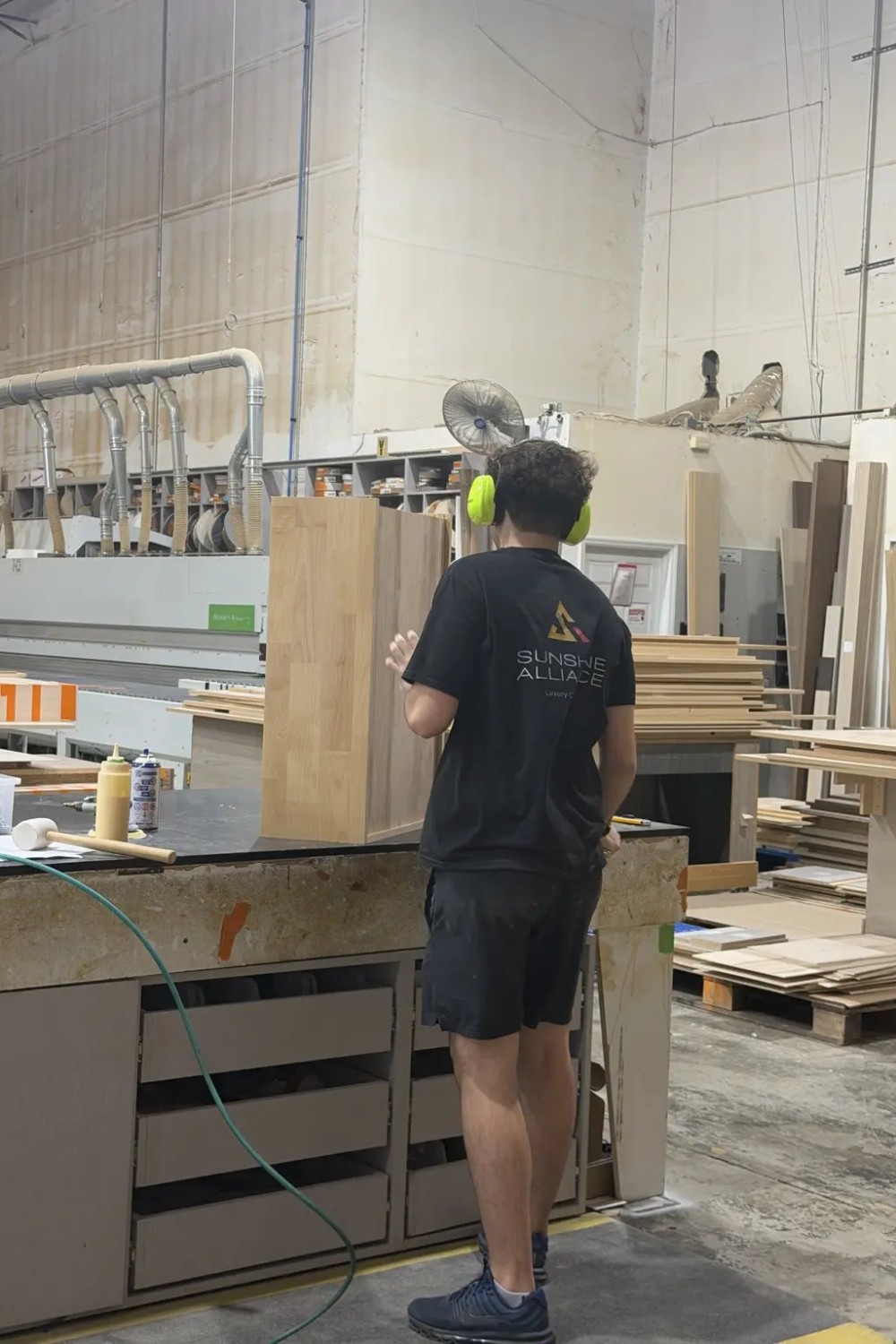Custom cabinet parts in production at Sunshine Alliance near Boca Raton, South Florida